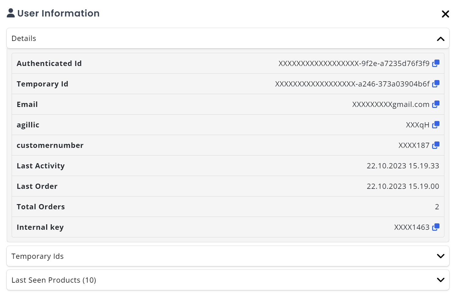 My Relewise User Details