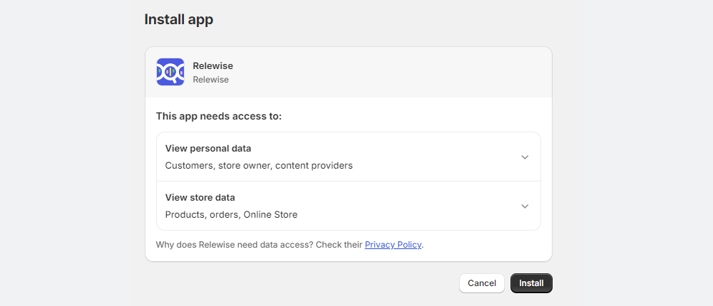 Accept permissions to continue the installation of the App