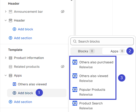 Set up your Recommendations by adding it as a block to the desired section of the page