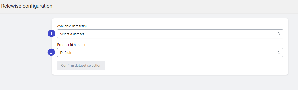 Select Dataset ID and Product ID Handler to proceed
