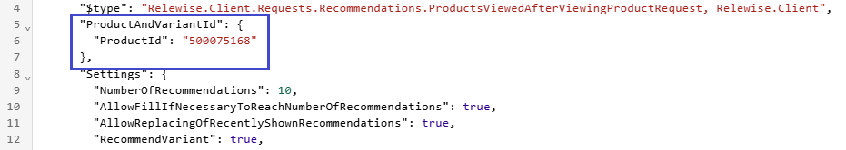 Purchased with product ProductAndVariantId